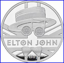 Great Britain 2020 £10 Music Legends ELTON JOHN Silver Proof 5 oz Coin Box Coa