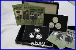 Guernsey 6 Silver Proof 2010 Coins National Service In Box + Coa B40 #14