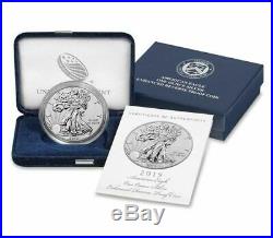 In Hand 2019 S Enhanced Reverse Proof Silver Eagle With Box And Numbered Coa