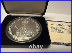 Jamaica, 1979 Prince Charles Investiture 10th Anniv, $25 Silver Proof Box VGOOD