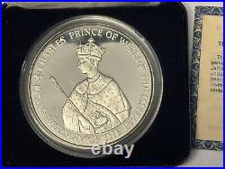 Jamaica, 1979 Prince Charles Investiture 10th Anniv, $25 Silver Proof Box VGOOD