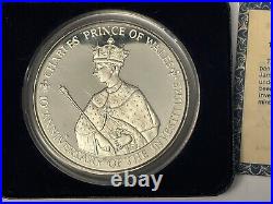 Jamaica, 1979 Prince Charles Investiture 10th Anniv, $25 Silver Proof Box VGOOD