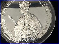 Jamaica, 1979 Prince Charles Investiture 10th Anniv, $25 Silver Proof Box VGOOD