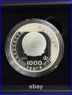 KAZAKHSTAN 1000 Tenge 2026 35 Years CIS 1 Oz Silver Proof Box COA
