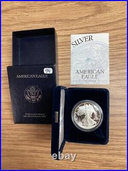 Kappyscoins United States 1994-p Proof Silver Eagle With Box And Coa