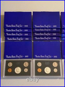 LOT OF 20 1968-S & 1969-S PROOF SETS 40% SILVER KENNEDY WithBOXES
