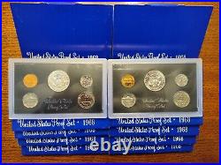 Lot Of 10 1968 Proof Sets With Silver Half Dollar In Original Box