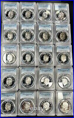 Lot Of 20 PCGS PR69DCAM 1971-S Silver Proof Eisenhower Dollars With PCGS Box