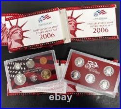 Lot Of 5X 2006-S Silver Proof Set Complete Original Boxes & COAs US Mint OGP