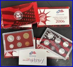 Lot Of 5X 2006-S Silver Proof Set Complete Original Boxes & COAs US Mint OGP