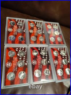 Lot Of 6 State Quarter Silver Proof Sets-30 Coins No Boxes Lot Of 6 State Quarter Silver Proof Sets-30 Coins No Boxes