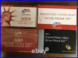 $ Lot of 18 US Mint SILVER Proof Set Sets 2000 to 2014 2017 2019 & 2021 + 2 Box