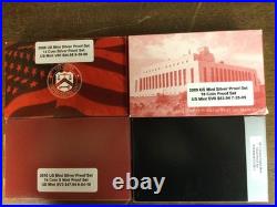 $ Lot of 18 US Mint SILVER Proof Set Sets 2000 to 2014 2017 2019 & 2021 + 2 Box