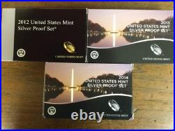 $ Lot of 18 US Mint SILVER Proof Set Sets 2000 to 2014 2017 2019 & 2021 + 2 Box