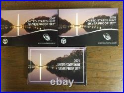 $ Lot of 18 US Mint SILVER Proof Set Sets 2000 to 2014 2017 2019 & 2021 + 2 Box