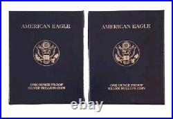 Lot of 2 2004 W American Eagle One Ounce Silver Proof Coin U. S. Mint Box & COA