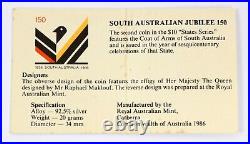 Lot of 4 1986 Royal Australian Mint South Jubilee 150 Silver Proof with Box COA