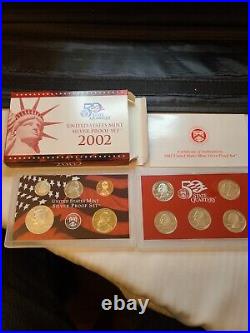 Lot of 7 US Mint Silver Proof Sets 1999,2000,02,03,04,05,06 Boxes/Coas