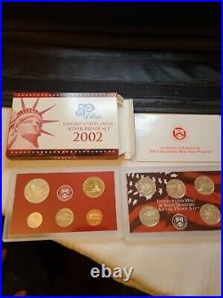 Lot of 7 US Mint Silver Proof Sets 1999,2000,02,03,04,05,06 Boxes/Coas