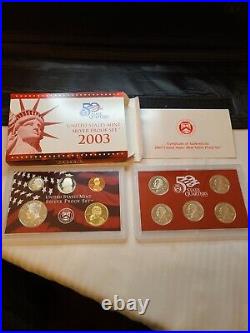 Lot of 7 US Mint Silver Proof Sets 1999,2000,02,03,04,05,06 Boxes/Coas