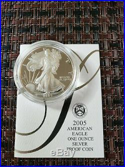 Lot of 8 2001-2008 W Proof American Silver Eagle With Box and COA