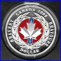 M2 Canada 2006 Limited Edition Enamel Proof Silver Medal Of Bravery Cased/boxed