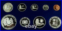 MALAYSIA 1980 8-Coin Proof Set Mint Box/CoA including 3 Silver coins