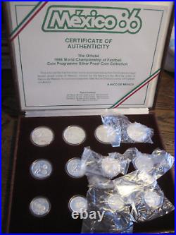Mexico 1986 World Cup Proof silver 12 Coin Set. 925 With Box and COA Mexico 1986 World Cup Proof silver 12 Coin Set. 925 With Box and COA