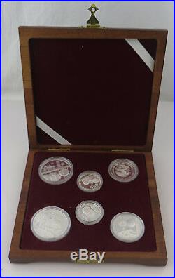Mexico Prestige Proof 5 Pcs Coin Set Fine Silver. 925 Limited #5/1000 BOX & COA