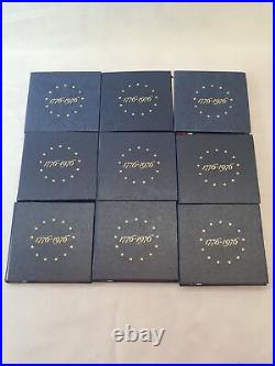 Mint in Box Lot x 9 1776-1976 US Bicentennial Silver Proof Coin Sets