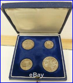 Monaco Essais Silver Proof 4-coin Pattern / Trial Set 1950 Boxed Mintage of 500