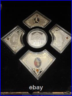 Monuments Of Odessa. Set of FIVE (5) Silver Proof Coins + Box & Certificate 2012