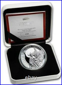 NEW 2021 St Helena 1 oz Silver £1 Queen's Virtues Victory Proof Box/Coa