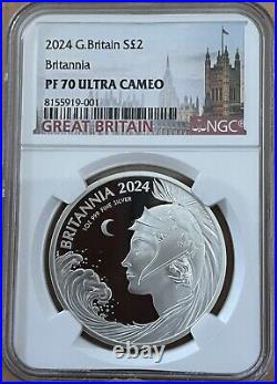NEW 2024 Great Britain BRITANNIA 1 oz Silver Proof with OGP (BOX/COA) NGC PF70 NEW 2024 Great Britain BRITANNIA 1 oz Silver Proof with OGP (BOX/COA) NGC PF70
