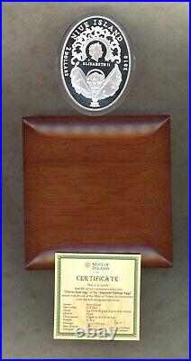 NIUE 2010 $2 FABERGE EASTER EGG 56.56 grams. 925 SILVERPROOFBOX/COA