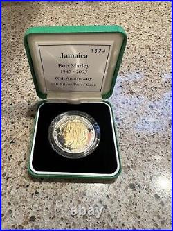 New In Box Bob Marley $50 Silver proof (serial Numbers 1372, 1373, 1374)