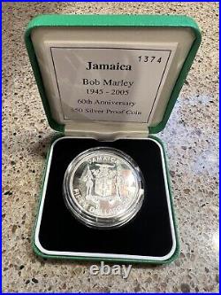 New In Box Bob Marley $50 Silver proof (serial Numbers 1372, 1373, 1374)