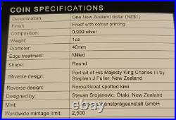 New Zealand 2024 1oz Silver Proof Coin- Kiwi Coins Series with Box and COA