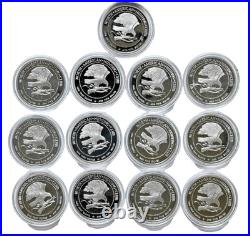 North American Big Game Super Slam Silver Proof Complete Set 27 oz Box & COAs