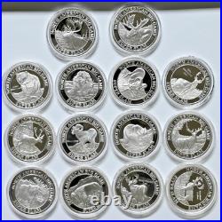 North American Big Game Super Slam Silver Proof Complete Set 27 oz Box & COAs