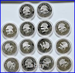 North American Big Game Super Slam Silver Proof Complete Set 27 oz Box & COAs