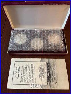 Official Oregon Trail Sesquicentennial 3 oz. 999 Silver Proof Set COA Box #03927