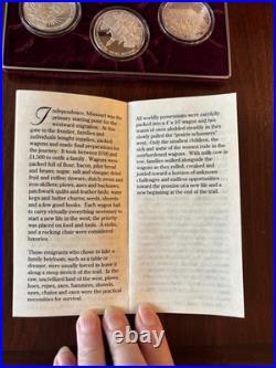 Official Oregon Trail Sesquicentennial 3 oz. 999 Silver Proof Set COA Box #03927