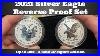 Open Box 2021 Silver Eagle Reverse Proof 2 Coin Set Designer Edition Type 1 U0026 Type 2 Ase