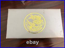 Original Wood Box for 1990 2 pc Set Gold/Silver Proof Phoenix & Dragon (No Coin)