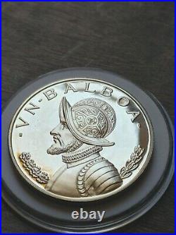 PR 1974 PANAMA BALBOA w HOLDER & Box Stuning Cameo Brilliant 900 Silver Proof PR 1974 PANAMA BALBOA w HOLDER & Box Stuning Cameo Brilliant 900 Silver Proof