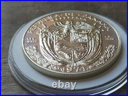 PR 1974 PANAMA BALBOA w HOLDER & Box Stuning Cameo Brilliant 900 Silver Proof PR 1974 PANAMA BALBOA w HOLDER & Box Stuning Cameo Brilliant 900 Silver Proof