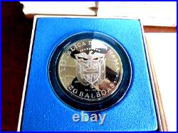 Panama Proof 20 Silver Balboa Choose 1971 1972 1973 1974 1975 With Box & Coa F1