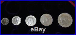 Part of 1902 Matt proof Long set 5 silver coins and box, excellent condition