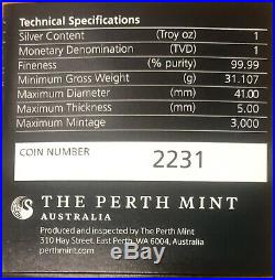 Perth mint 2019 Simpson Family Donut 1 Oz Silver Proof Coin Box With Coa #2231